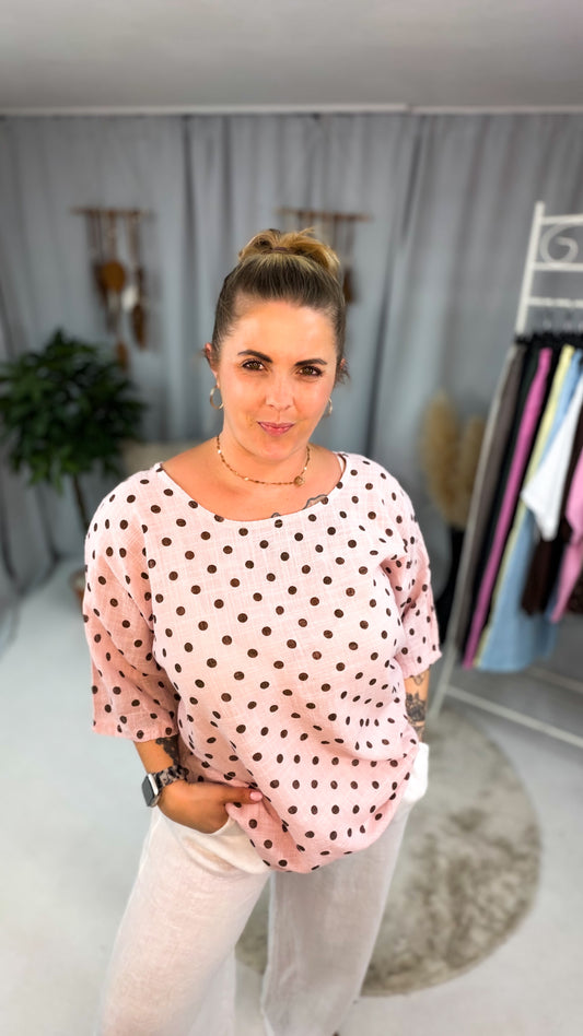 Baumwolle Shirt mit Punkten (70237)