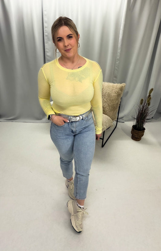 Cashmere, Langarm Shirt Jenny, Halbtransparent.