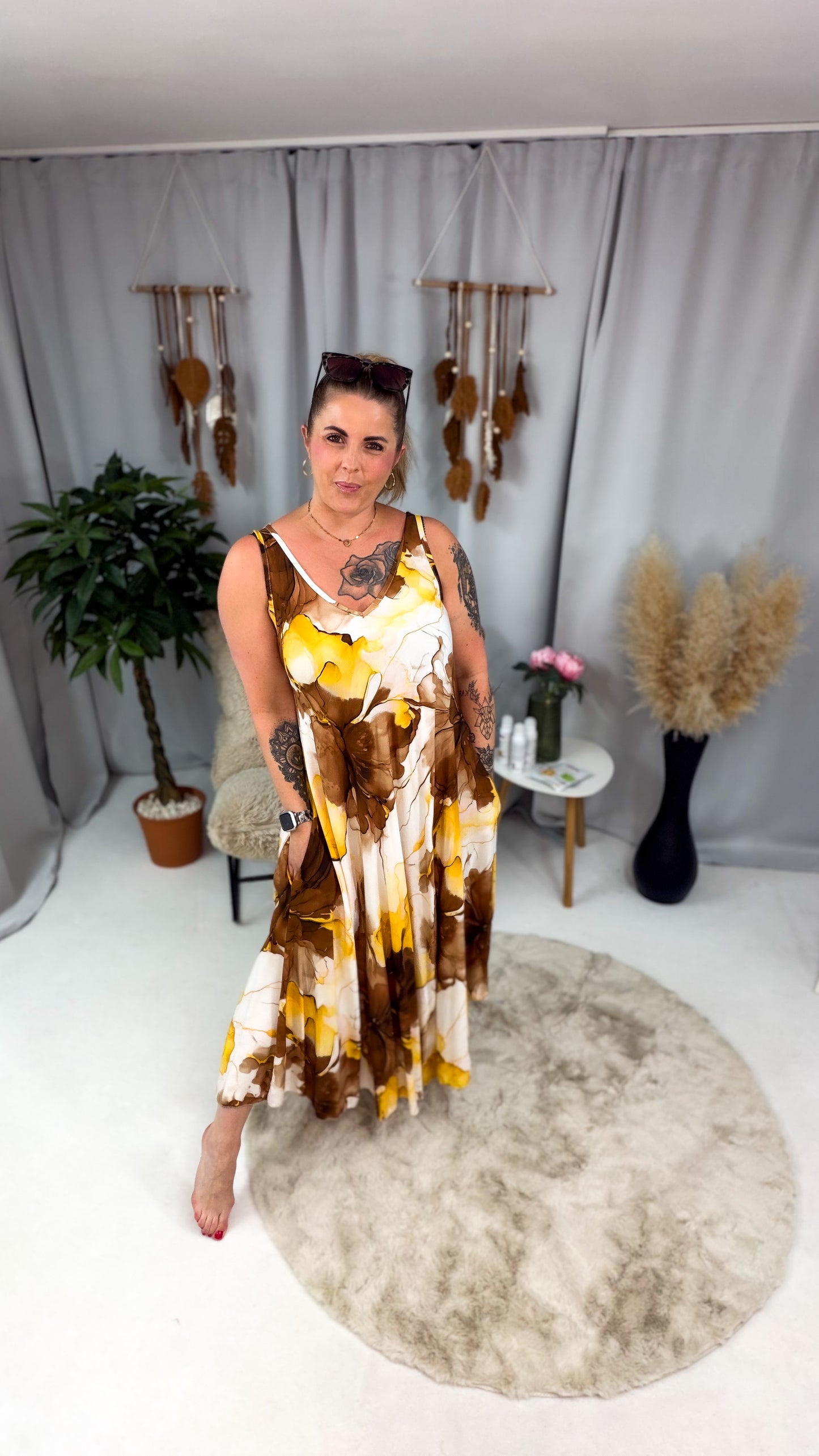 Viskose Kleid gemustert (63819)