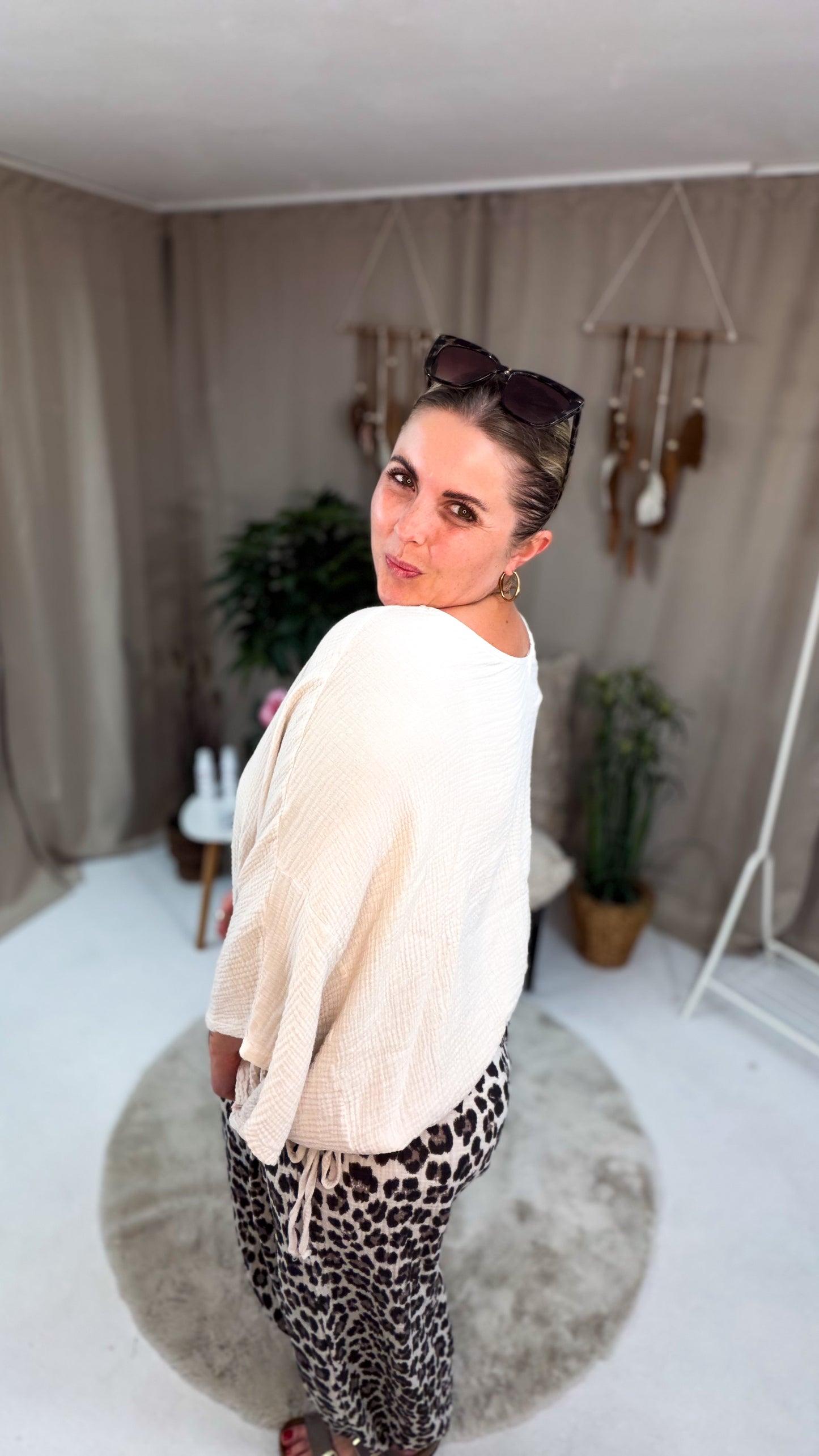 Musselin Shirt Theresa in beige 70285
