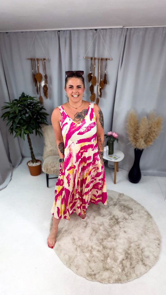 Viskose Kleid gemustert (63819)