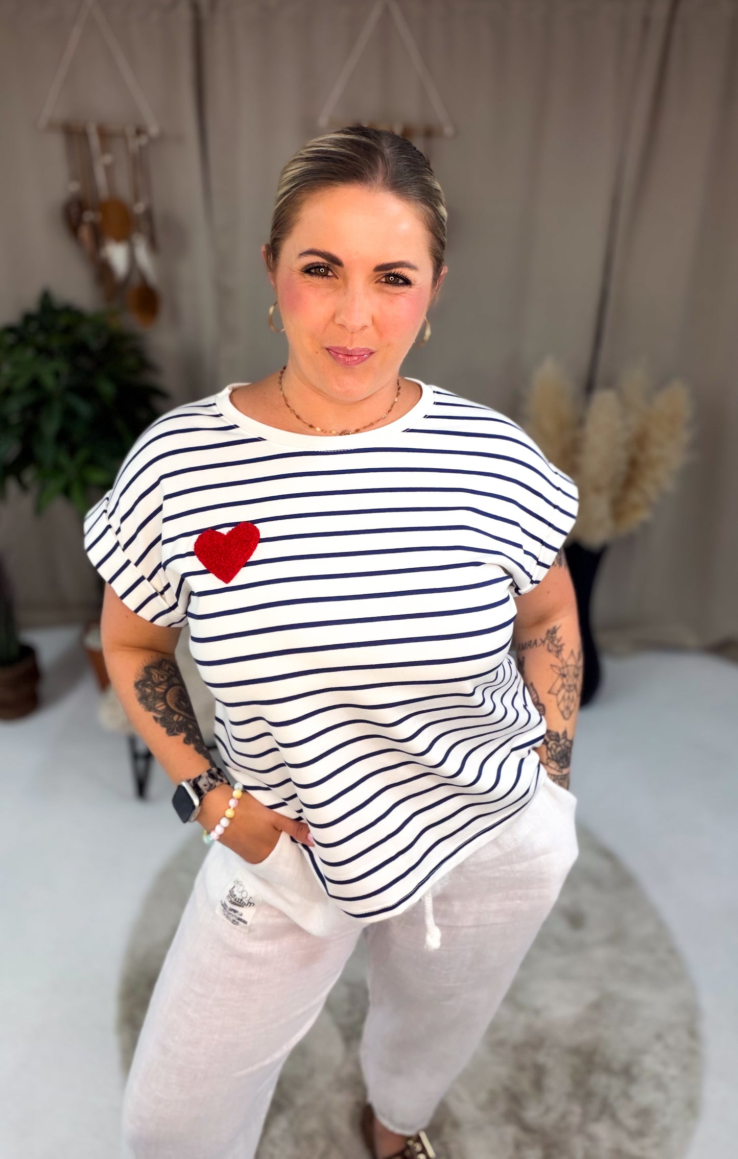 Shirt Maren - gestreift, mit Herz ( 70244)