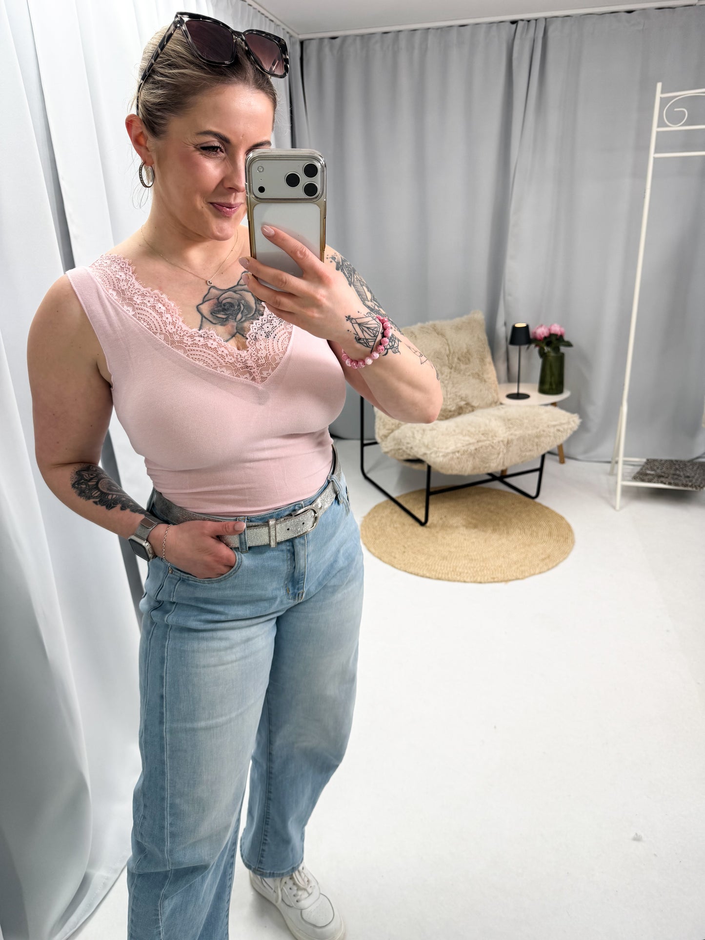 Top Joline, mit spitze und Cashmere Anteil (70124)