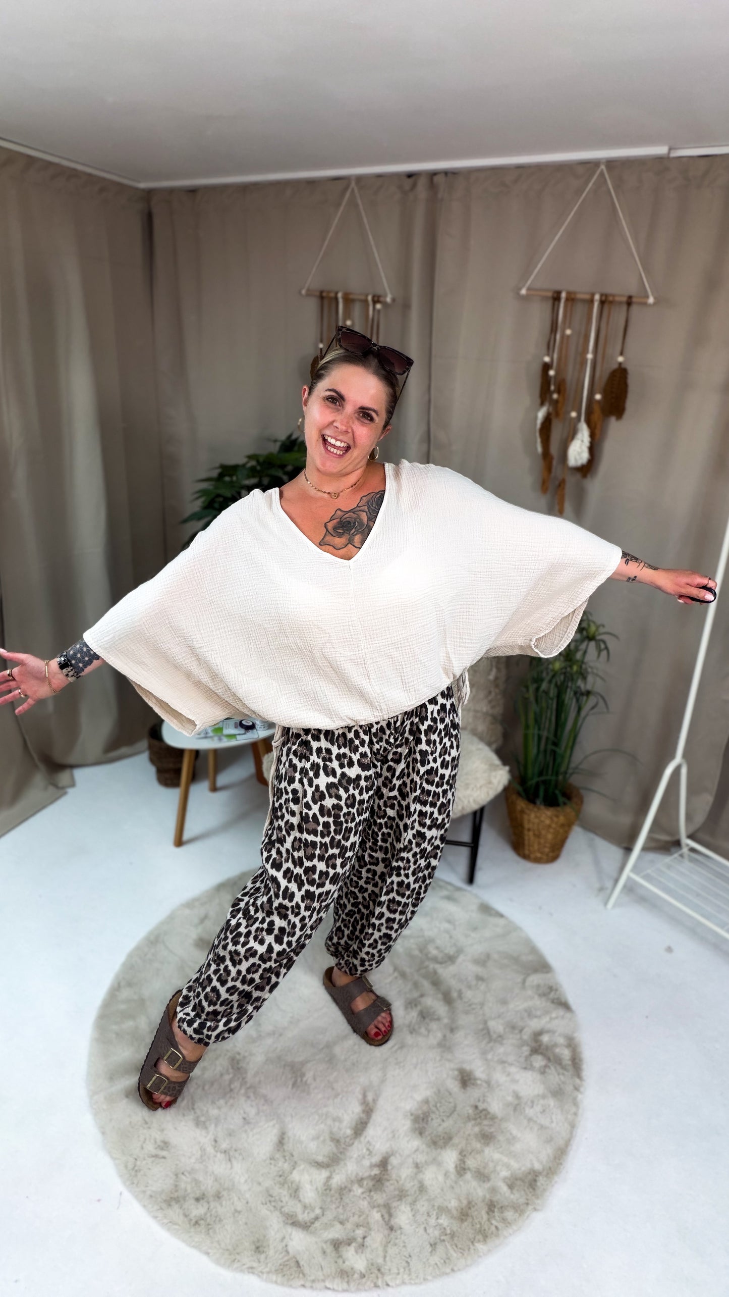 Musselin Shirt Theresa in beige 70285