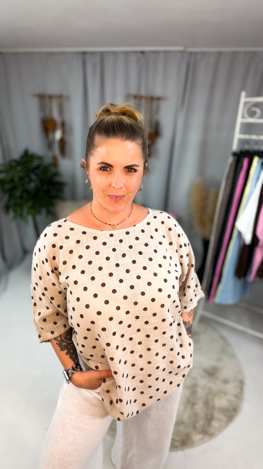 Baumwolle Shirt mit Punkten (70237)