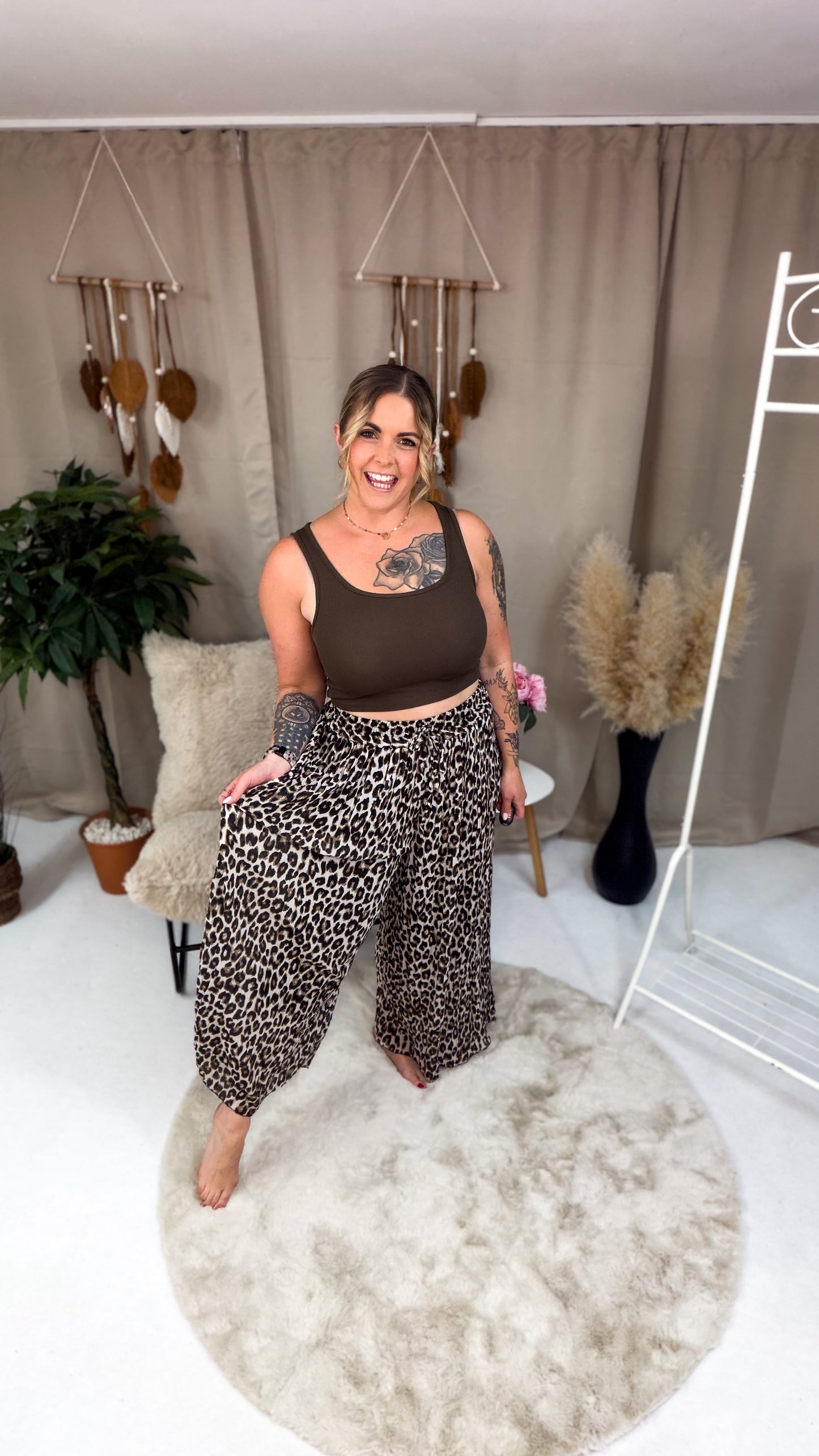 Plissee Hose im Leoprint 70233