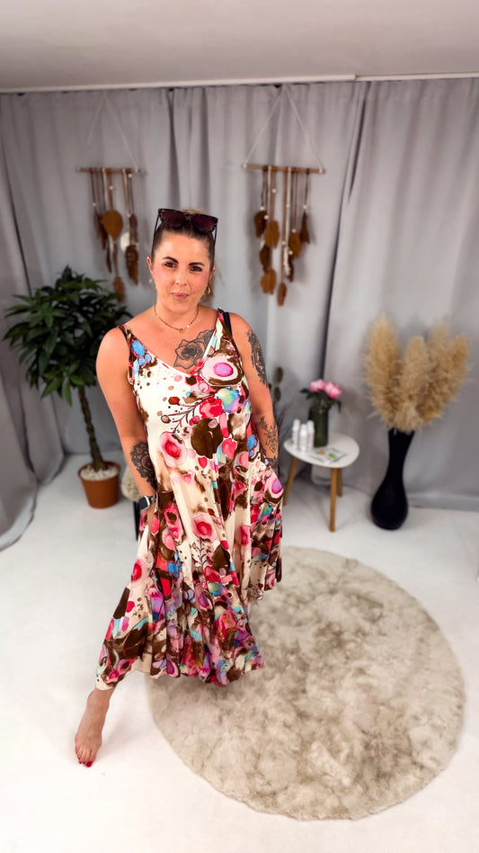 Viskose Kleid gemustert (63819)