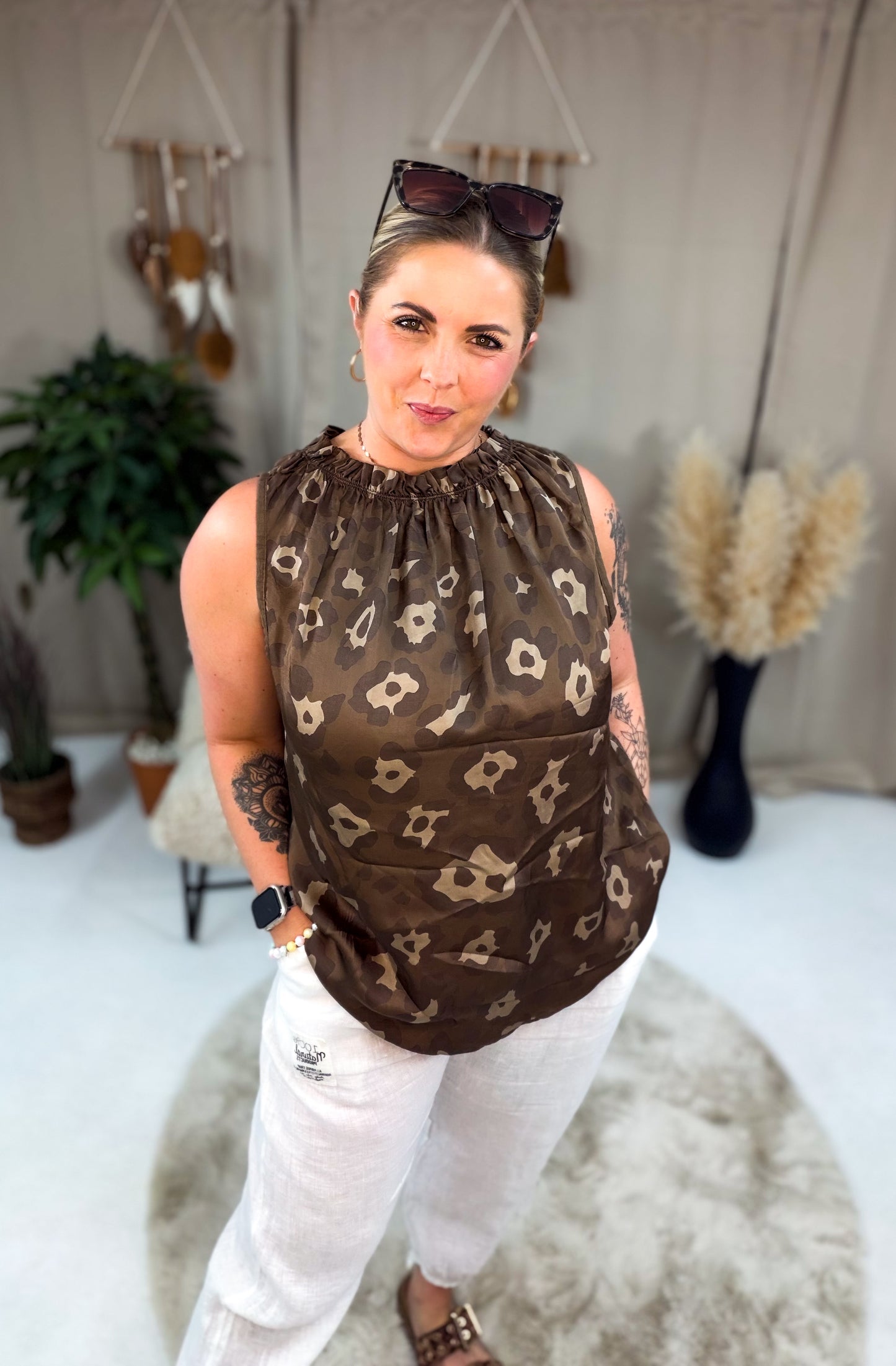 Bluse Bianca im Leoprint  (70242)