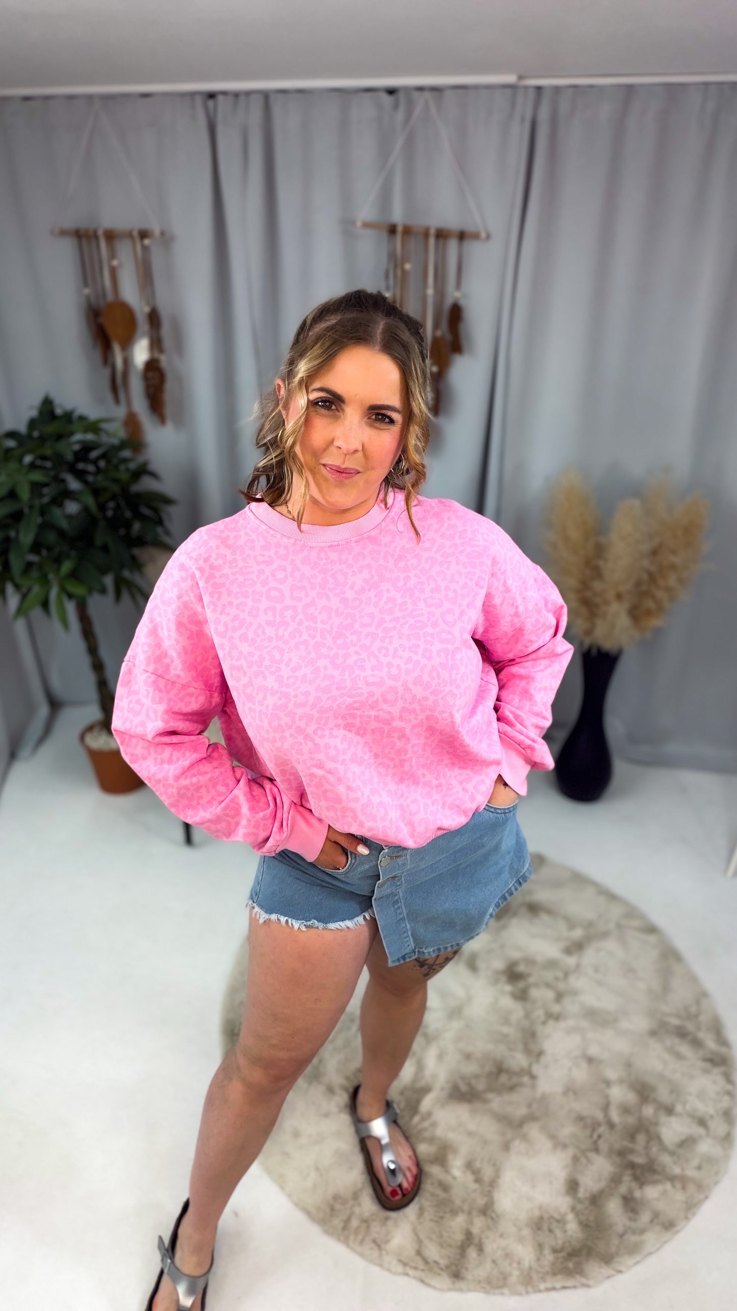 Pulli Ina im Leoprint, Rose / Pink (70225)