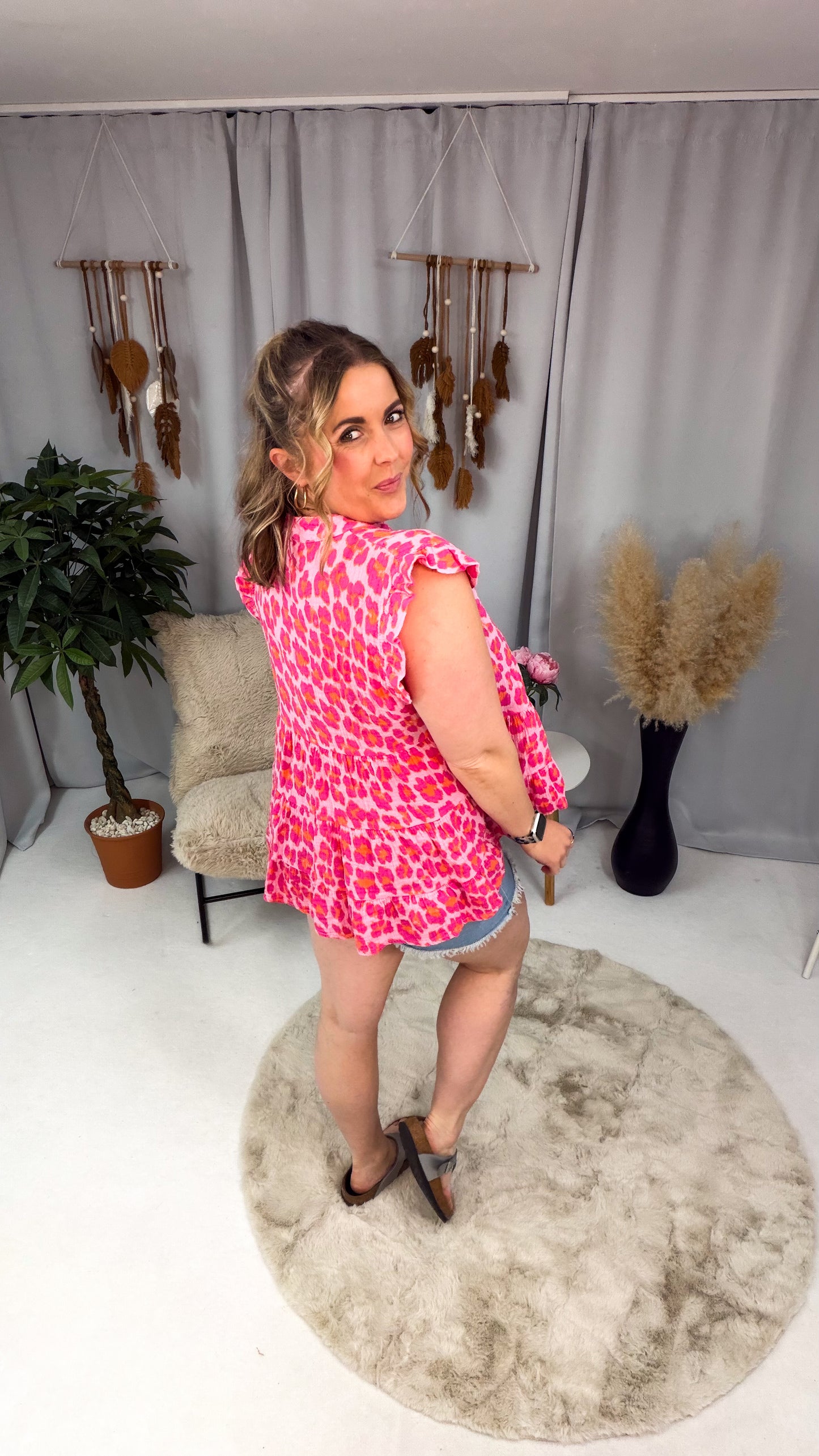Musselin Bluse Jil im Leoprint (70226)