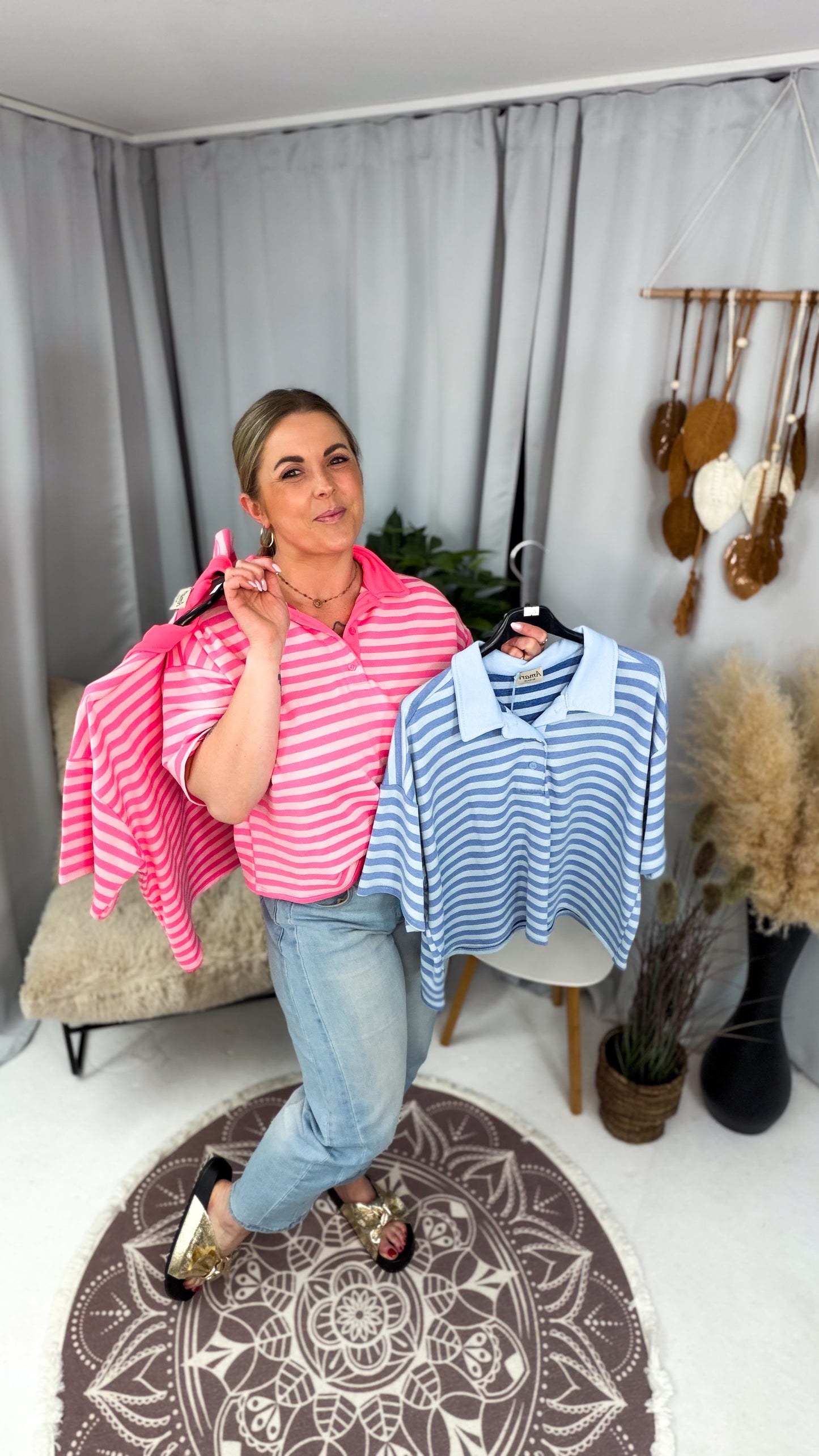 Shirt Juli, geringelt mit Polokragen (70196)