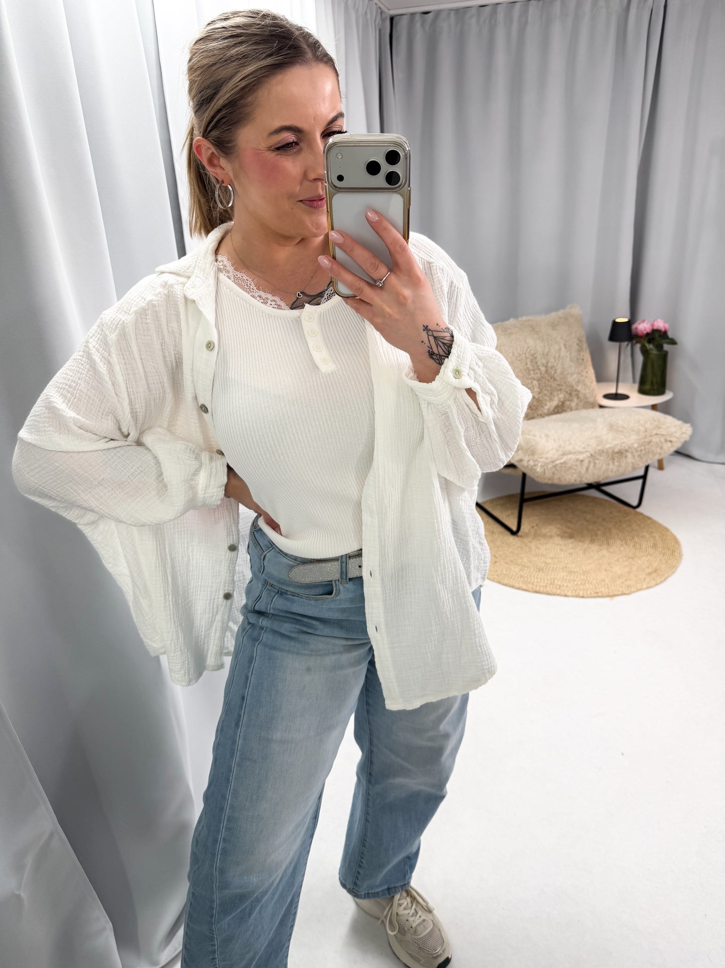 Musselin Bluse Good Vibes (70141)