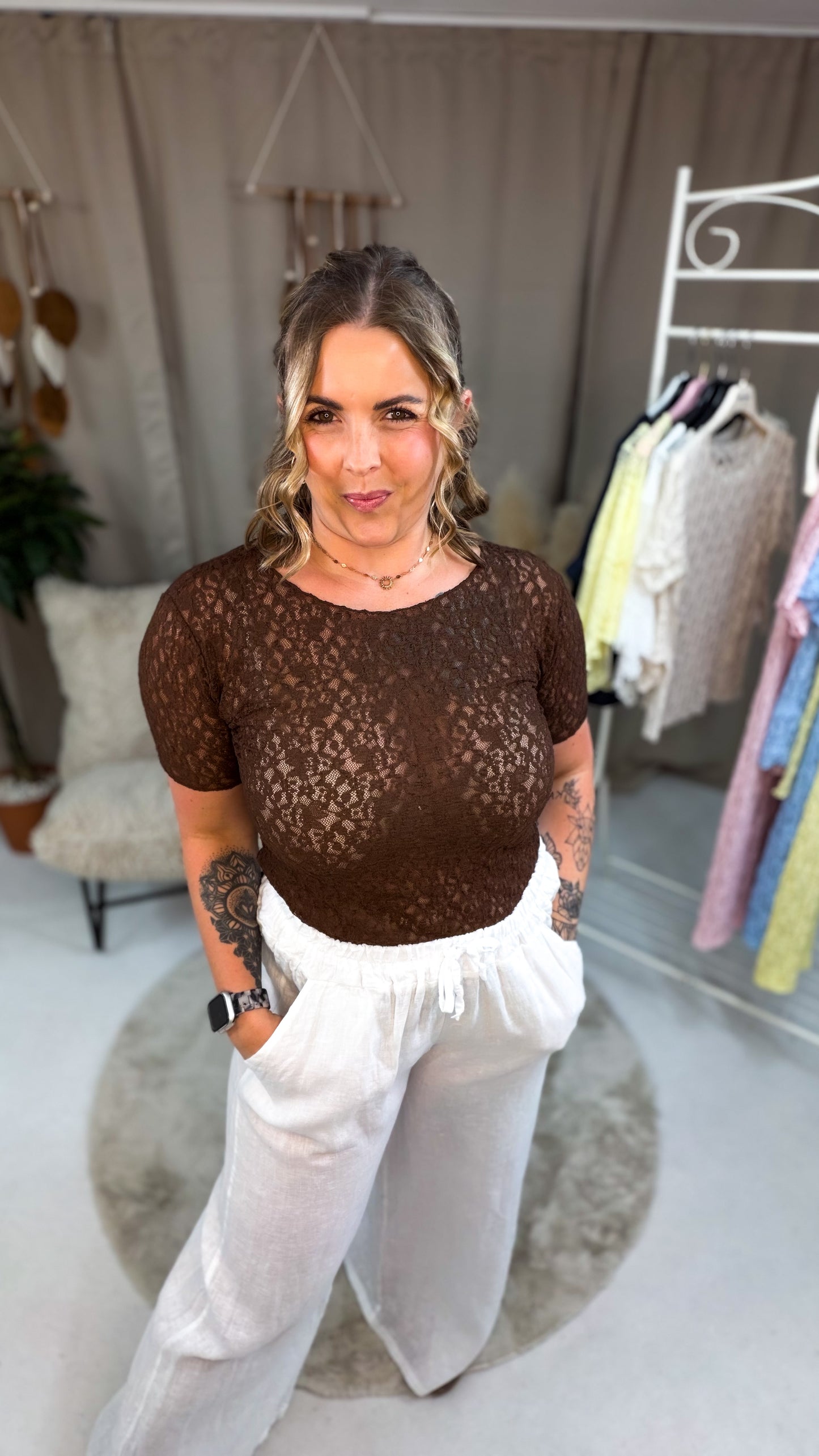 Netzshirt mit 1/4 Arm - Sabrina (70262)