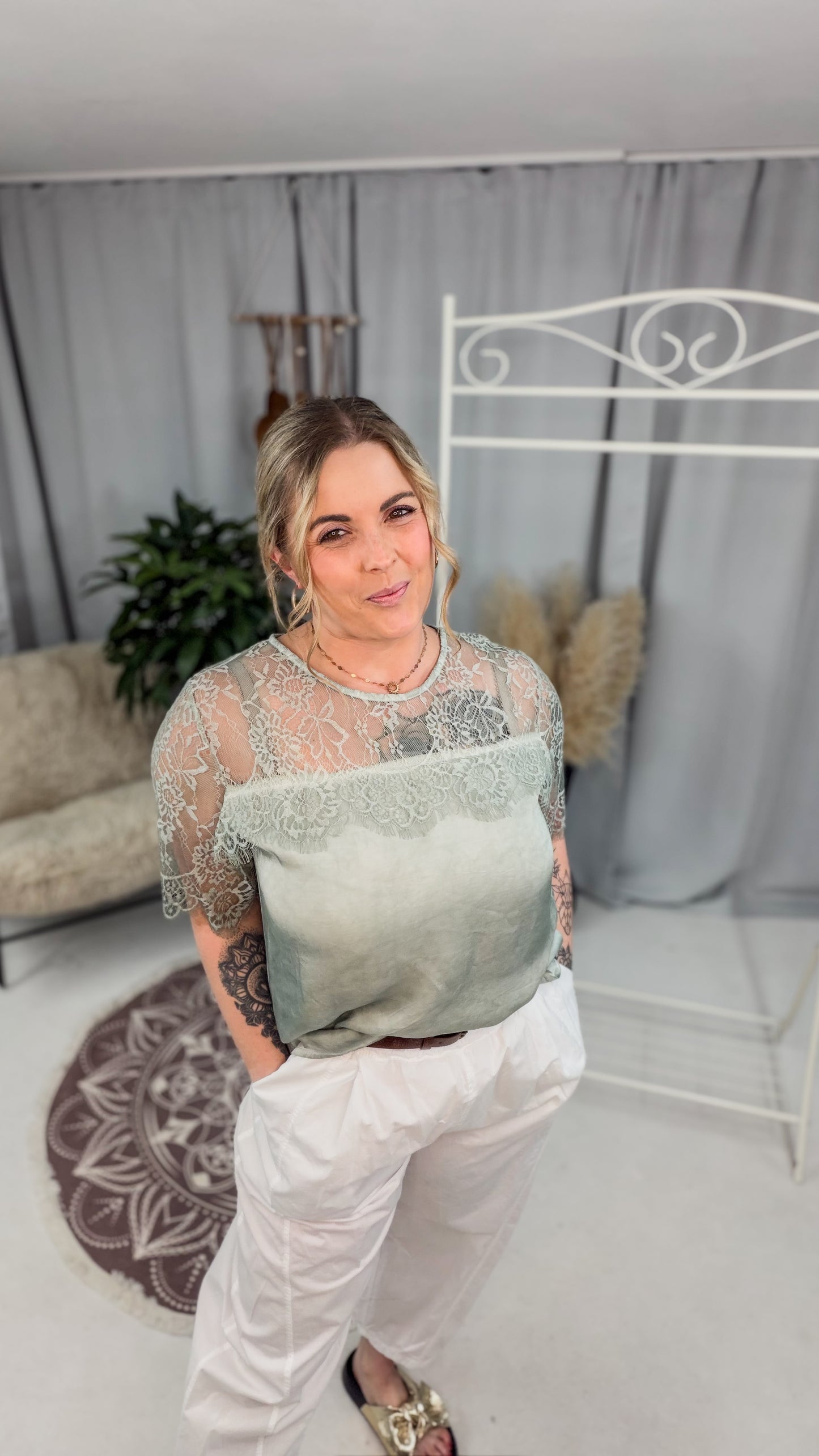 Bluse mit Spitzeneinsatz Claris (70175)
