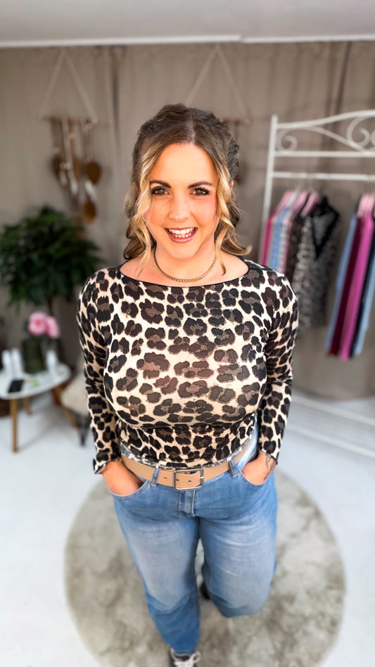 Shirt Ina - im Leoprint - beige