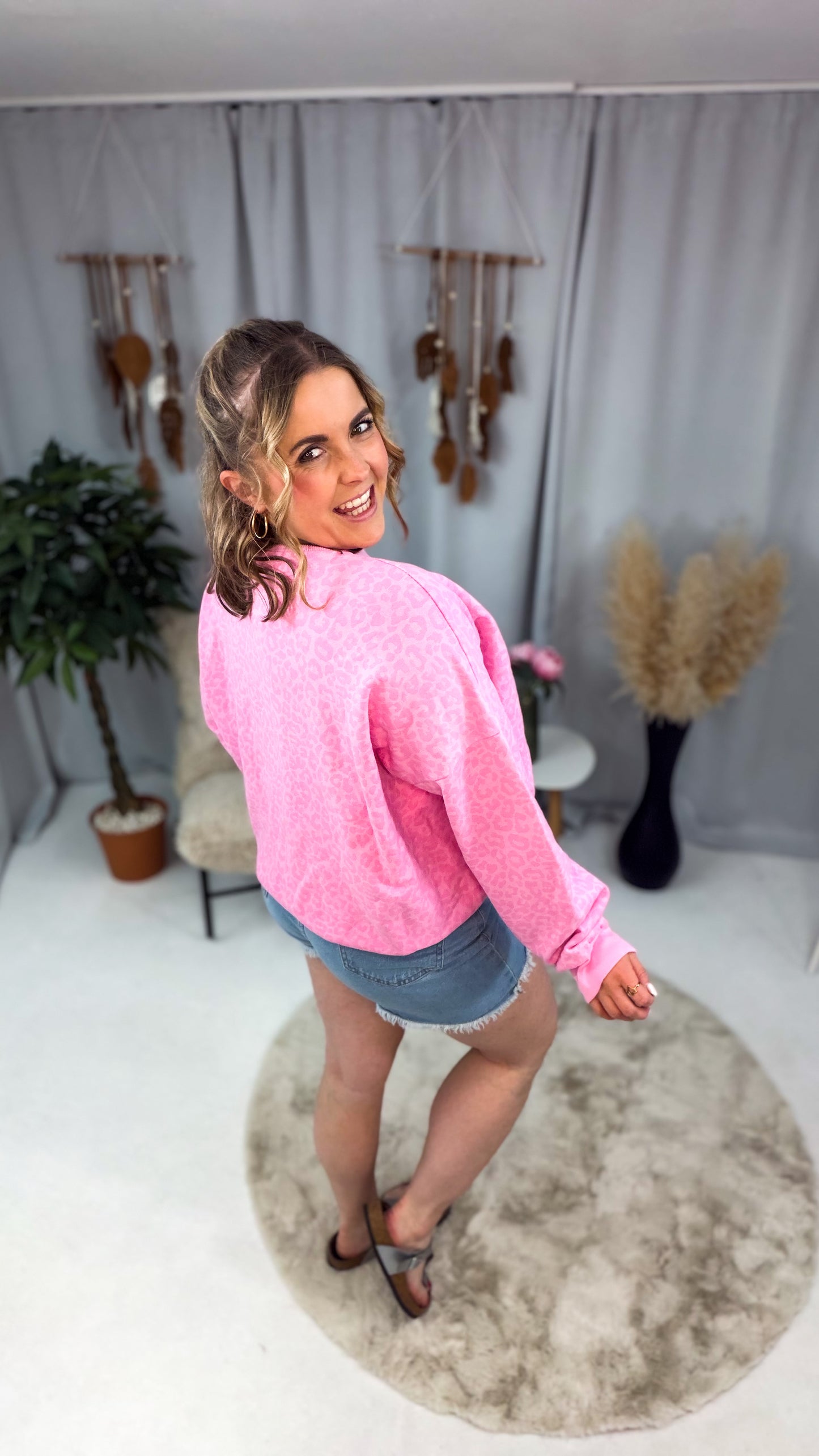 Pulli Ina im Leoprint, Rose / Pink (70225)