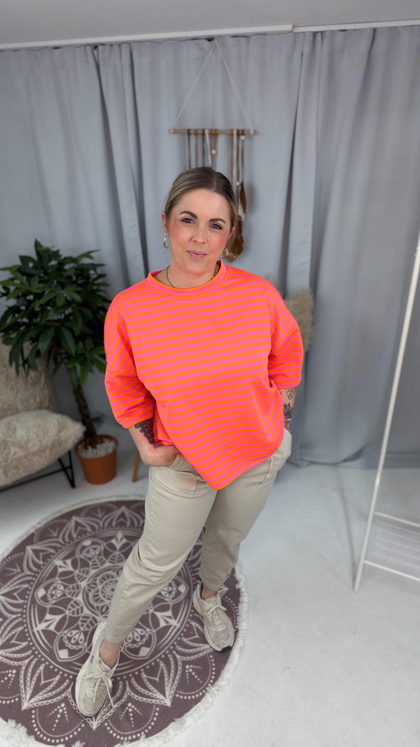 Pulli Anni, geringelt, mit kurzem Arm (70184)