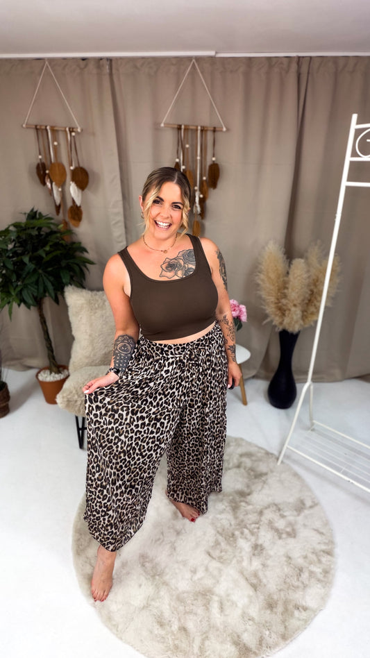 Plissee Hose im Leoprint 70233