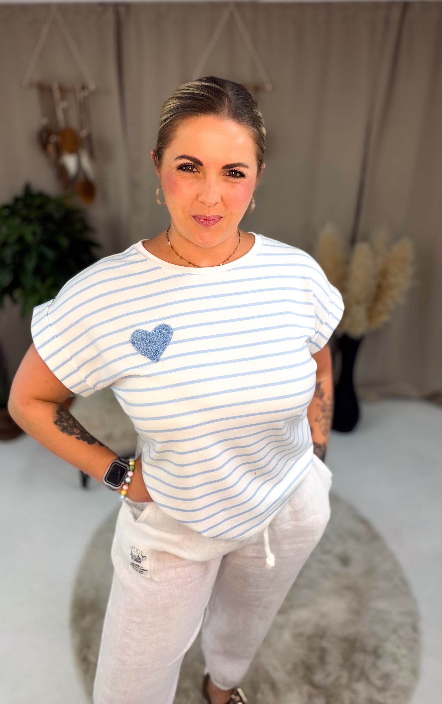Shirt Maren - gestreift, mit Herz ( 70244)