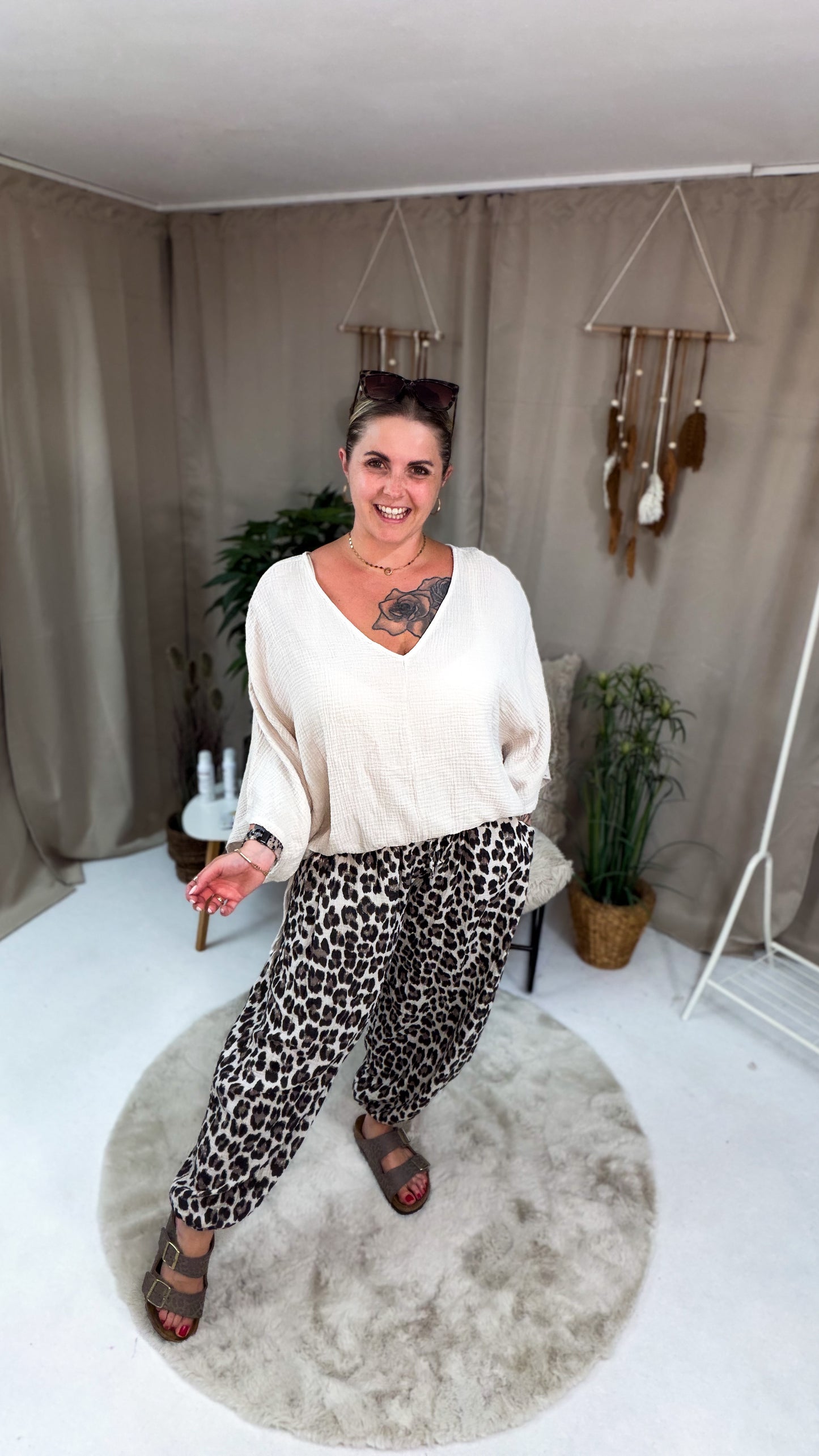 Musselin Shirt Theresa in beige 70285