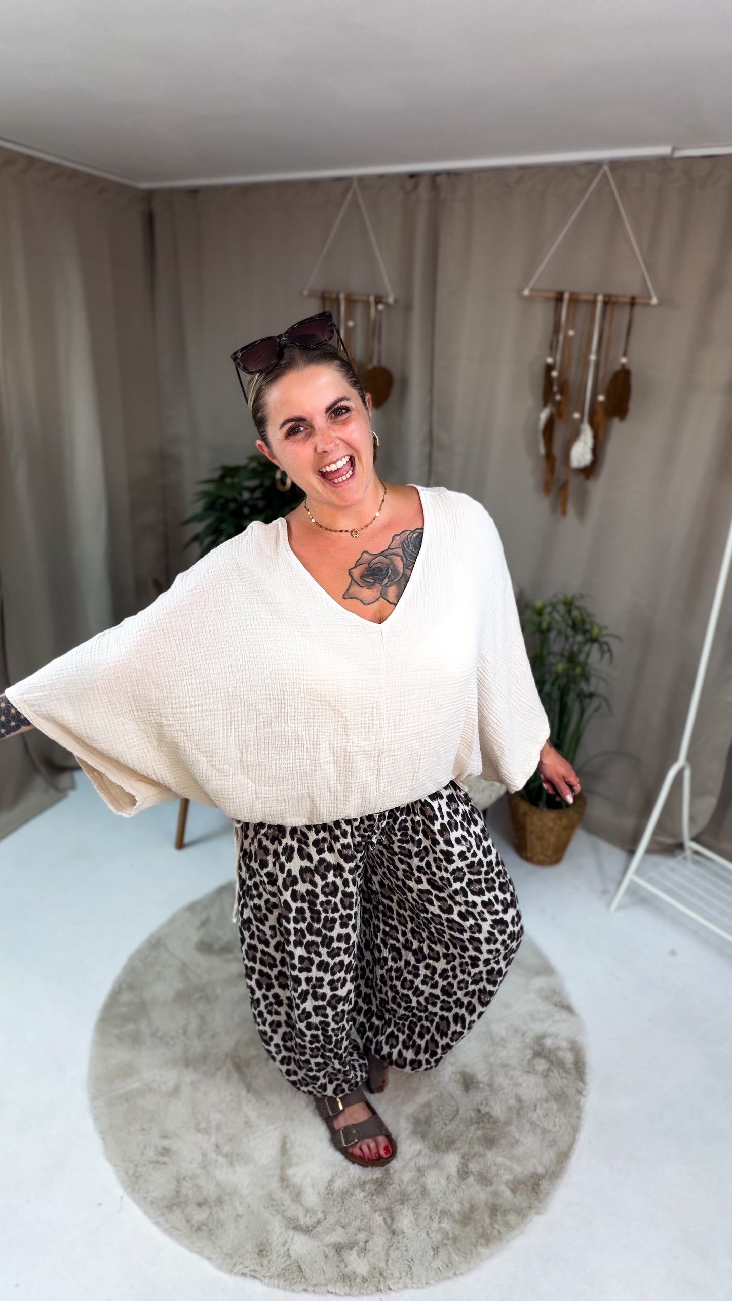 Musselin Shirt Theresa in beige 70285