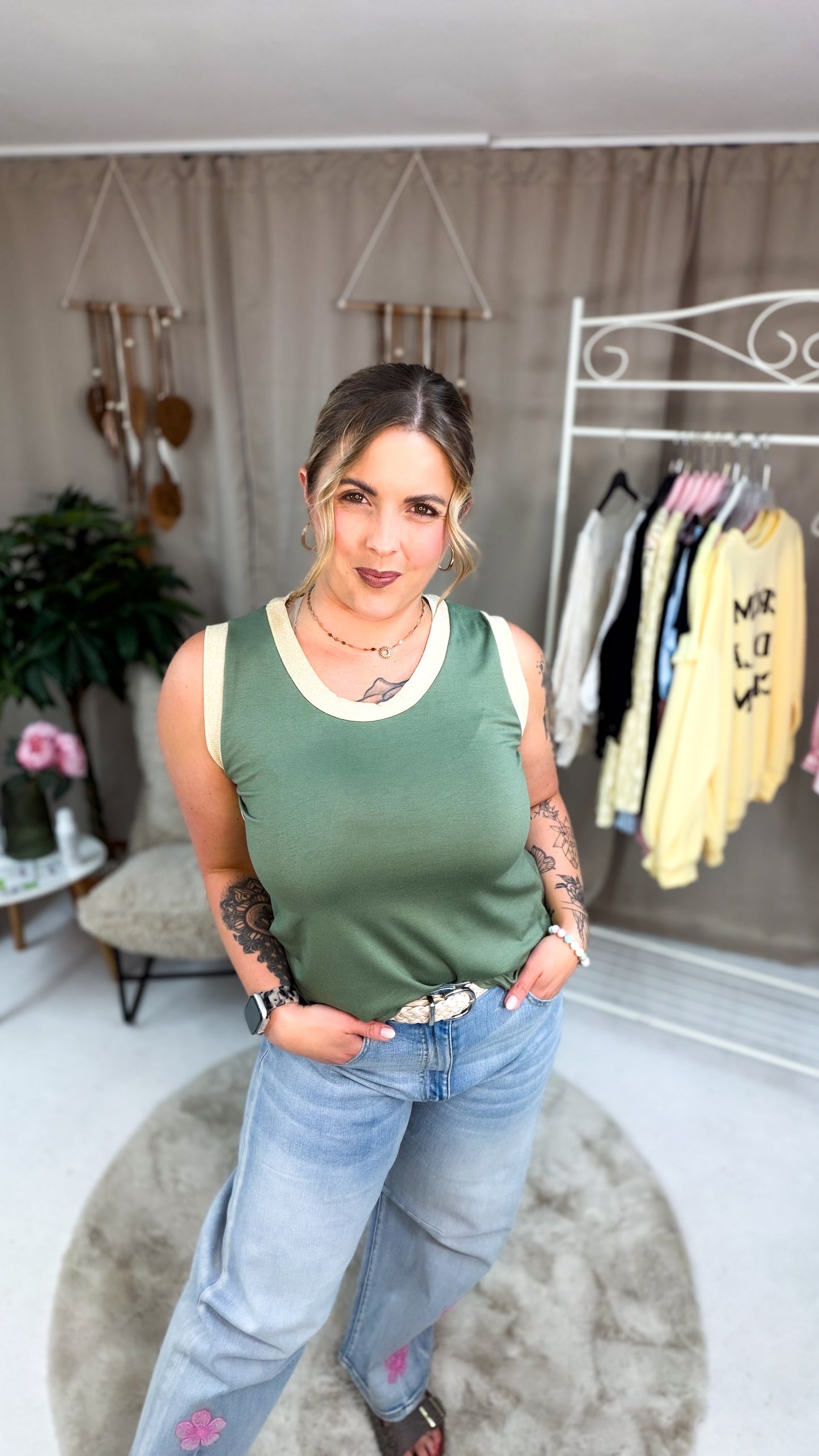 Top Juli in Khaki